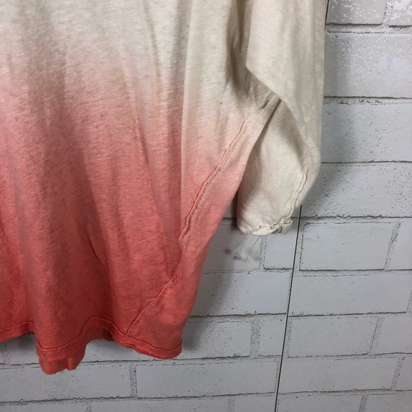 NEW Free People Linen Blend Ombre Tee - Picture 4 of 8